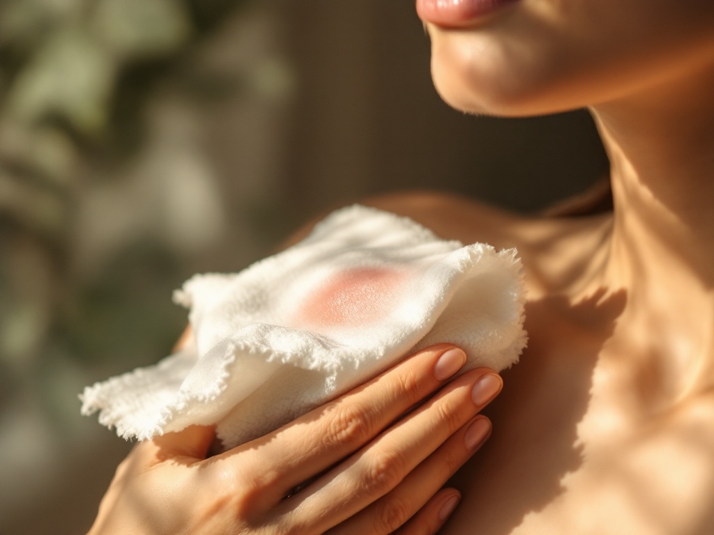 A warm compress held against irritated skin to soothe an inflamed ingrown hair